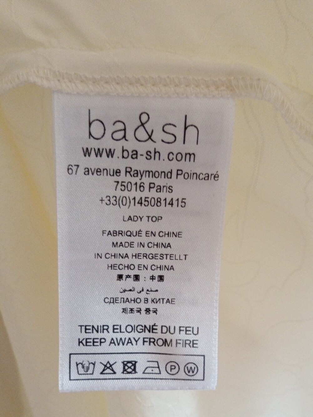 ba&sh Ivory Ruffle Trim Keyhole Solstice Blouse Size Large - Picture 4 of 5